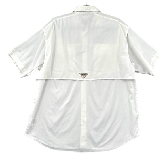 Columbia PFG Button Up Two Front Pockets Logo Short Sleeve Shirt Medium - Picture 2 of 8